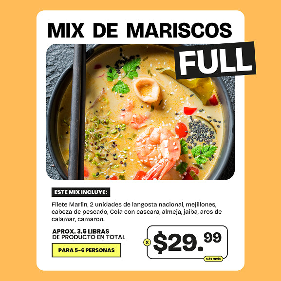 Mix de mariscos para Mariscada Full x $29.99