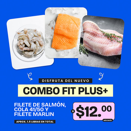 Combo Fit Plus - Filete de Salmón, Filete Marlin y Cola de Camarón Coctelera 41/50 - 1.5lb x $12