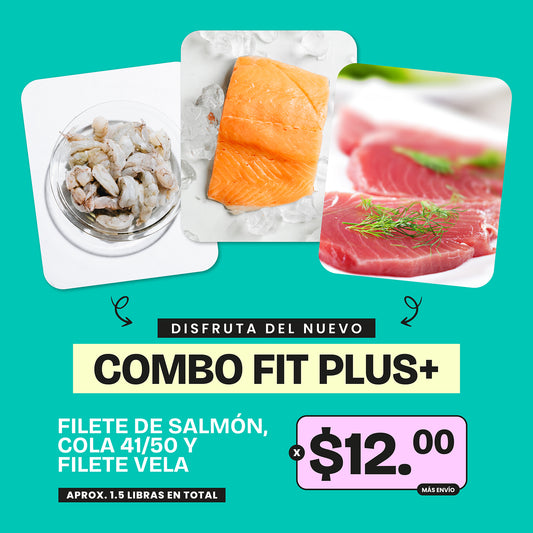 Combo Fit Plus - Filete Vela, filete de Salmón y Camarón 41/50 - 1.5lb x $12