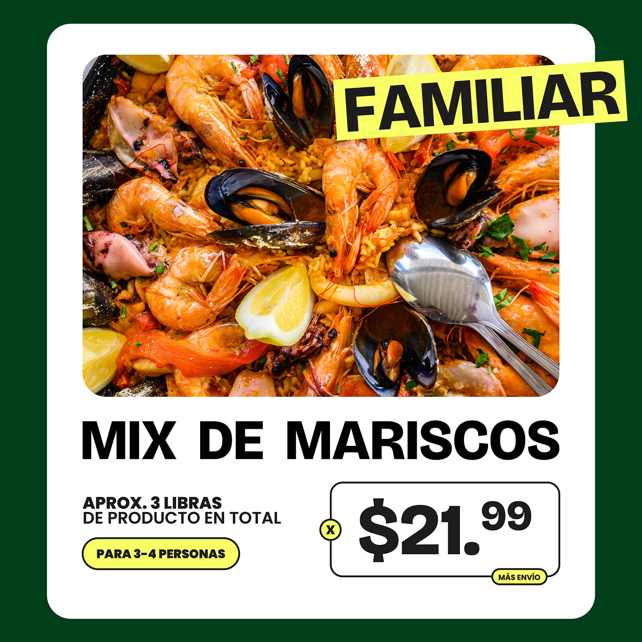 Mix de Mariscos para Mariscada Familiar x $21.99