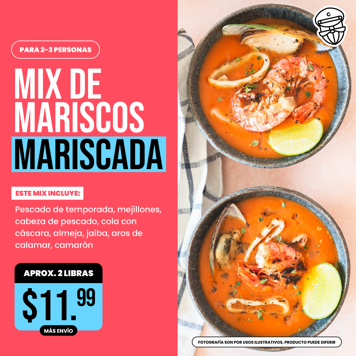 Mix de Mariscos para Mariscada x $11.99